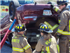 Firefighters and Upside Down Car