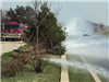 Fire hoses spraying