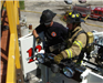 Firefighters on truck